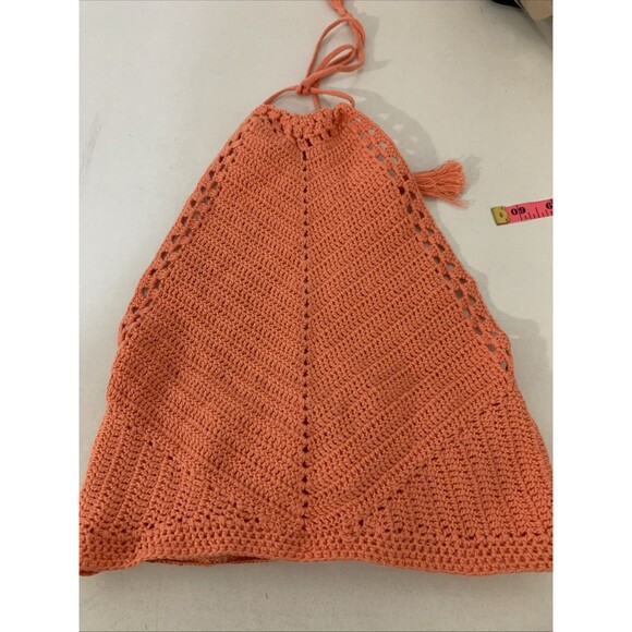 FREE PEOPLE Know Better Brami Knit Halter Crop Top Peach XS New With Tags - Picture 6 of 11